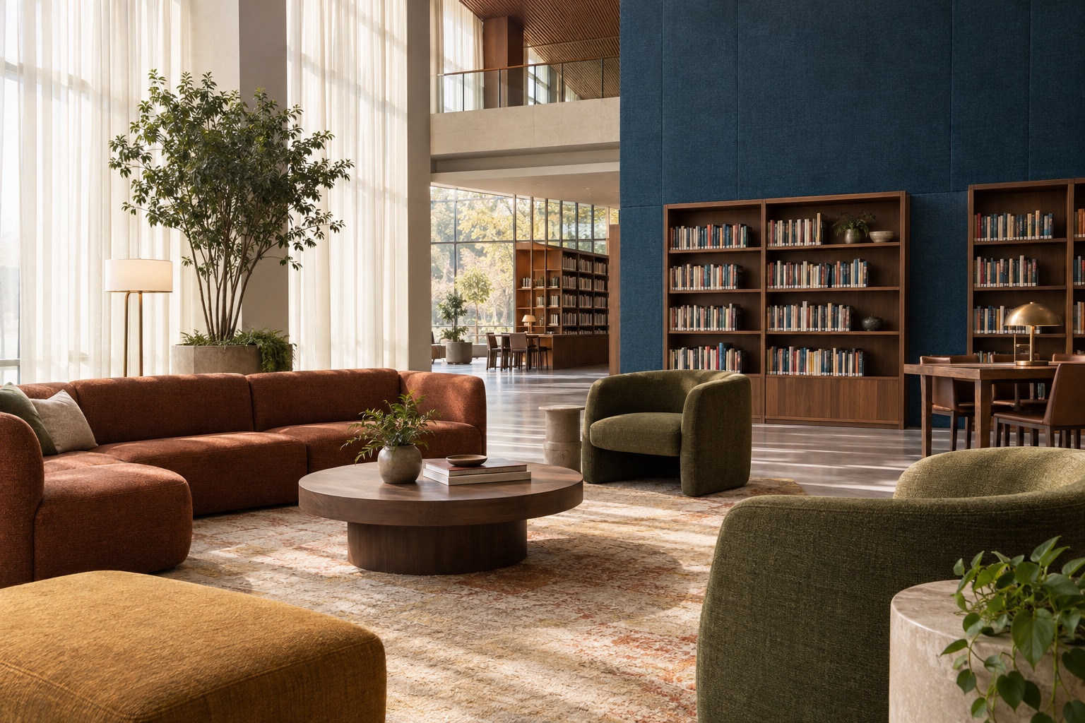 Lobby interior concept with Parker textile inspiration