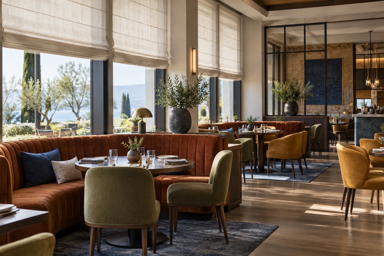 Dining room interior concept with Parker textile inspiration